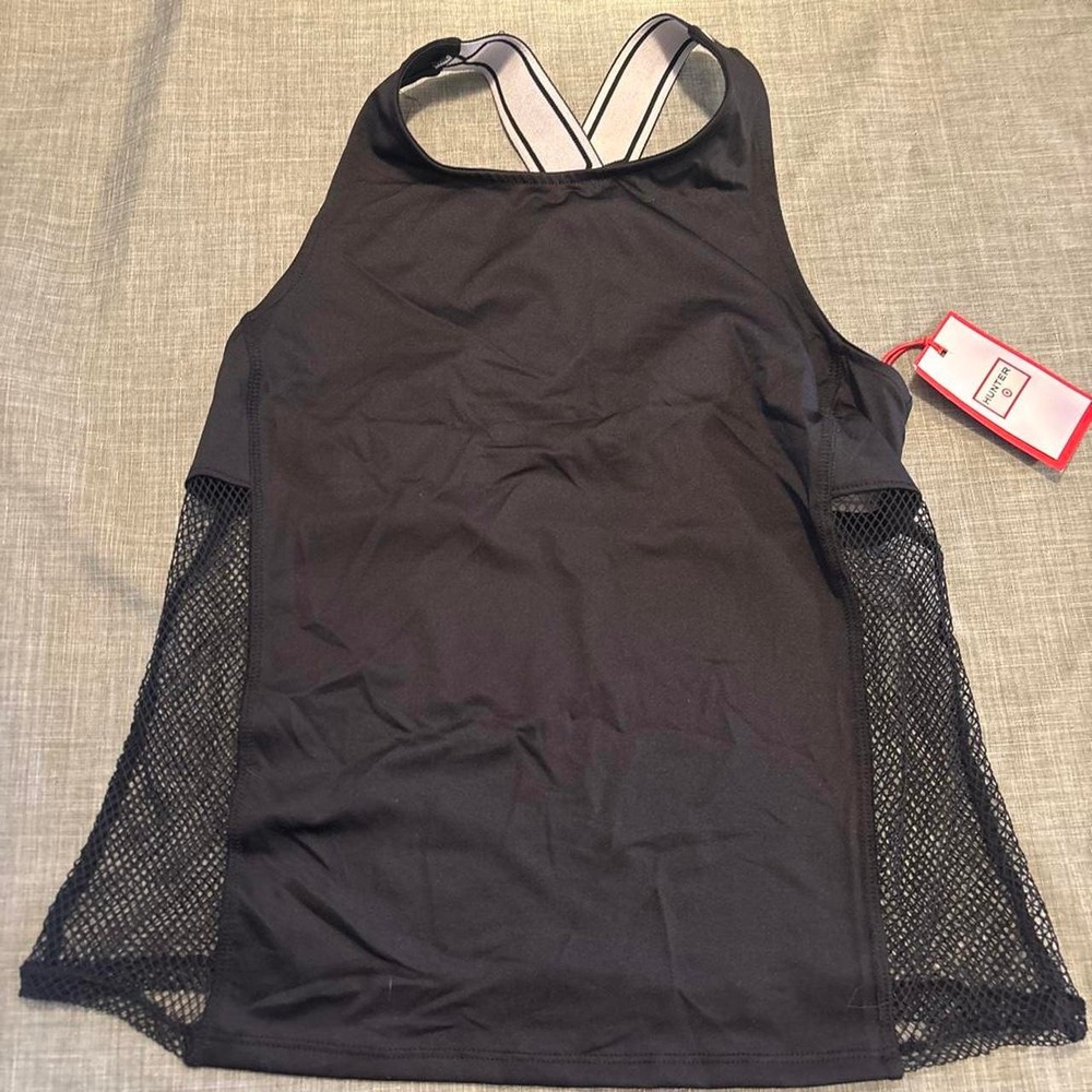 Black mesh tank top